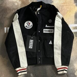 Moncler Black and White Varsity Jacket